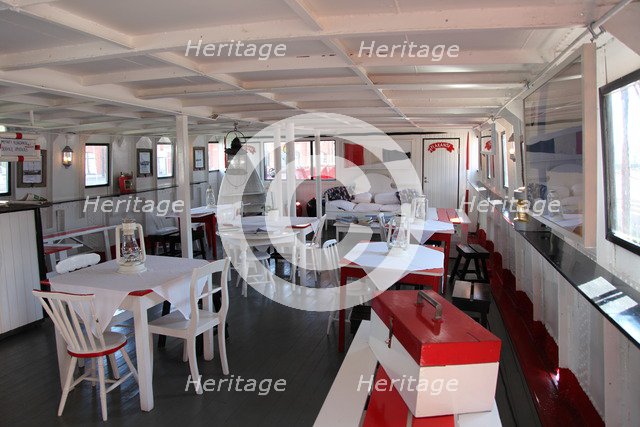 Dining room on board the lightship 'Relandersgrund', Helsinki, Finland, 2011. Artist: Sheldon Marshall