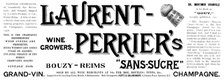Advertisement for Laurent Perrier's "Sans-Sucre" Grand-Vin Champagne, 1895.  Creator: Unknown.