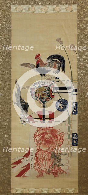 Boy’s Day Carp Streamer and Shoki Banner, before 1870. Creator: Kawanabe Kyosai.