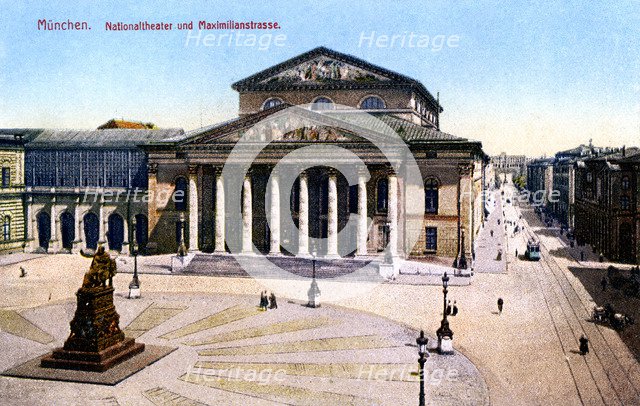 The National Theatre and Maximilian Strasse, Munich, Germany, 1925. Artist: Unknown