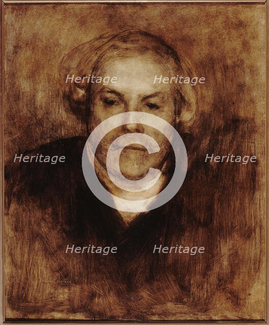 Portrait of Edmond de Goncourt (1822-1896), writer, c1880. Creator: Eugene Carriere.