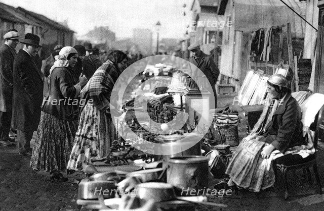 A view of the flea market at the entrance of St Ouen, Paris, 1931Artist: Ernest Flammarion
