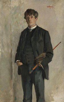 Portrait of the Painter Kalle Lochen, 1885. Creator: Eilif Peterssen.