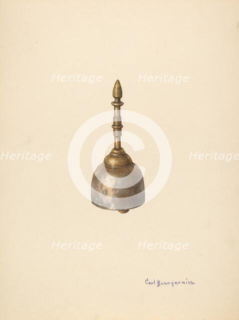 Bronze Bell for the Dining Room, c. 1941. Creator: Carl Buergerniss.