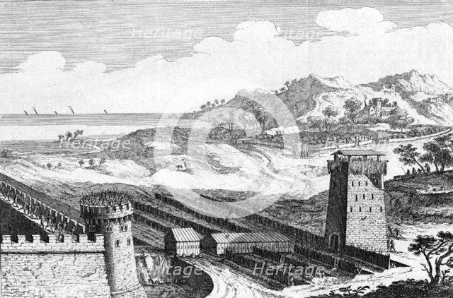 Julius Caesar's siege of Marseilles, 49 BC (18th century). Artist: Unknown