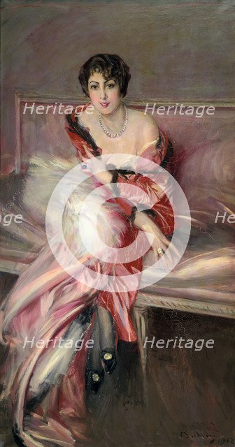 'Madame Juillard' In Red, 1912. Artist: Giovanni Boldini