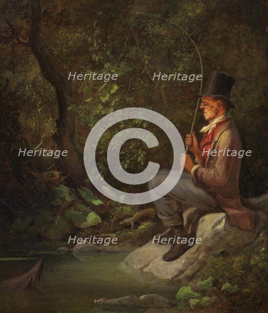 The angler at the forest stream, 1844. Creator: Spitzweg, Carl (1808-1885).