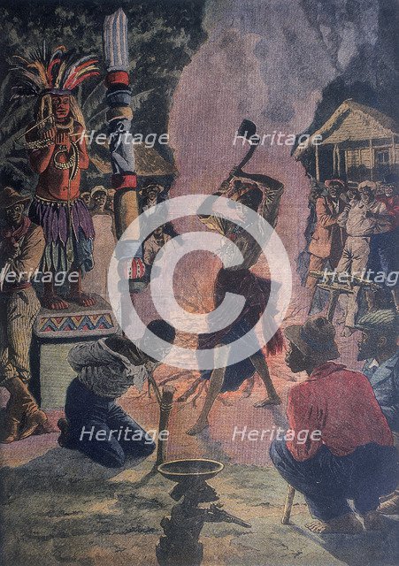 Human sacrifice, Lafayette, Louisiana, USA, 1912. Artist: Anon