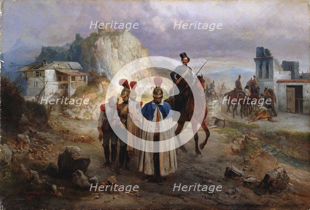 The captive French men in 1814, 1885. Artist: Willewalde, Gottfried (Bogdan Pavlovich) (1818-1903)