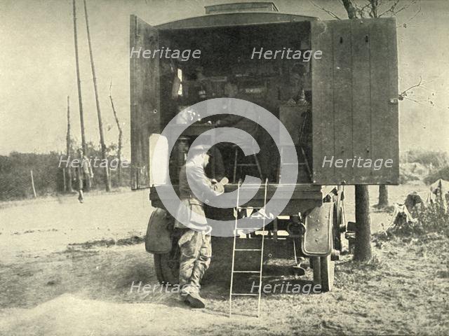 'Telephone Lorry Exchange Attached to R.A.F. Kite Balloon Section', (1919). Creator: Unknown.