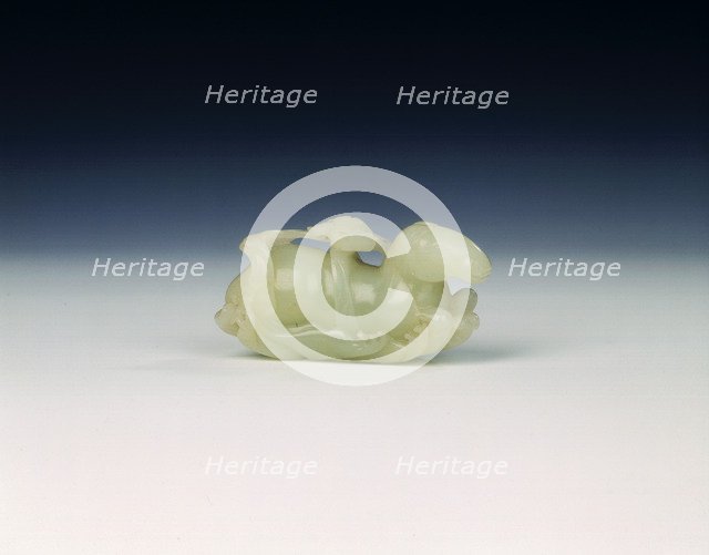 Jade horse with books on a bed of waves, early Qing dynasty, China, 1645-1735. Artist: Unknown