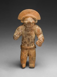 Masked Figurine with Boar Headdress, Possibly a Ocarina (Whistle), c. A.D. 1300. Creator: Unknown.