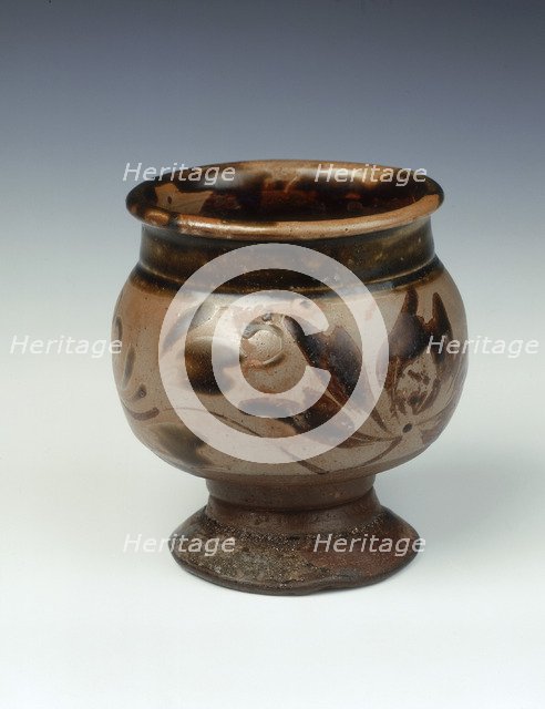 Stemmed bulbous jar with floral design, Southern Song dynasty, 13th century. Artist: Unknown