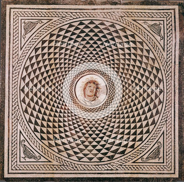 Mosaic Floor with Head of Medusa, about A.D. 115-150. Creator: Unknown.