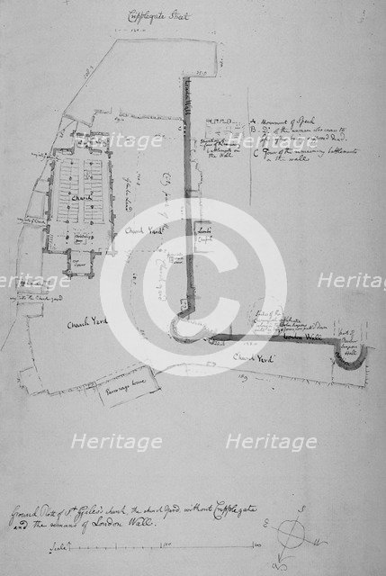 Church of St Giles without Cripplegate, City of London, 1779. Artist: John Carter