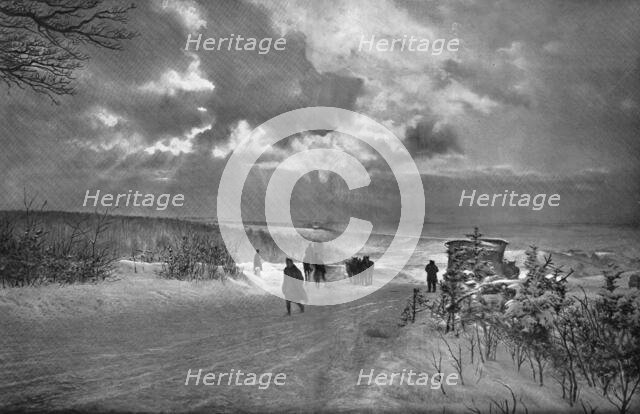 The Last German Roads; Around Verdun, winter evening: sunset on the snow.., 1917. Creator: Unknown.