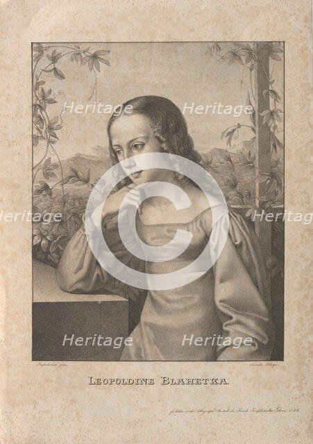 Portrait of the pianist and composer Leopoldine Blahetka (1809-1885), c. 1830. Creator: Kupelwieser, Leopold (1796-1862).