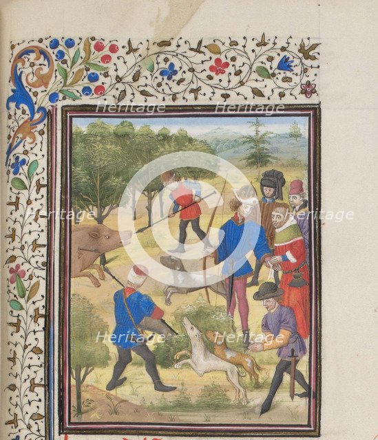 John II Comnenus, Byzantine emperor at the hunt. Miniature from the Historia by William of Tyre, 1460s. Artist: Anonymous  