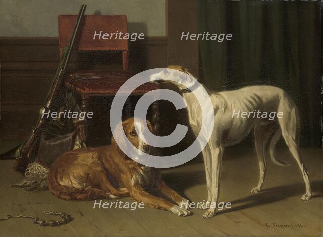 Hunting Companions, 1860. Creator: Conradyn Cunaeus.