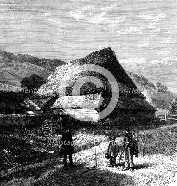 Evershed's Rough, near Dorking, with cross cut in turf where Bishop Wilberforce lost his life, 1873. Creator: Unknown.
