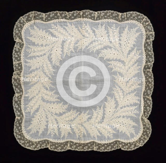 Handkerchief, French, 1850-60. Creator: Unknown.