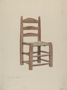 Rawhide Bottomed Chair, 1940. Creator: Rafaela Gomez.