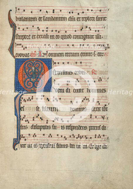 Initial Q: Saint Peter; Antiphonal, about 1260-1270. Creator: Unknown.