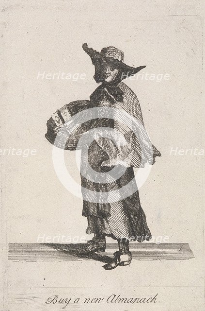 'Buy a new Almanack', Cries of London, (c1688?). Artist: Anon