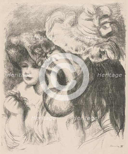 Pinning the Hat, 1897. Creator: Pierre-Auguste Renoir (French, 1841-1919).