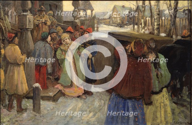 The Arrest of Tsarevna Sophia. Artist: Veshchilov, Konstantin Alexandrovich (1878-1945)