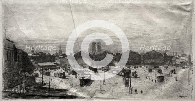 Railroad Station, 1883. Creator: Sion Longley Wenban (American, 1848-1897).