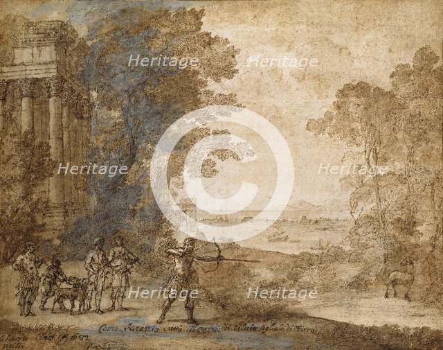 Landscape with Ascanius Shooting the Stag of Sylvia, 1680-1682. Artist: Claude Lorrain.