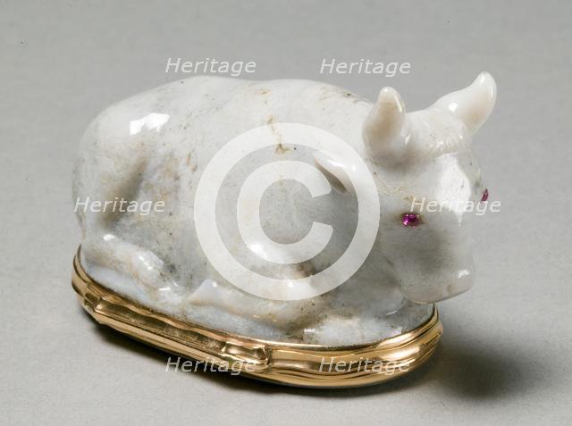 Snuff Box in the Form of a Reclining Bull (Bonbonnière), c. 1750-60. Creator: Unknown.