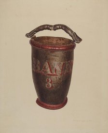 Leather Water Bucket, c. 1939. Creator: Edward L Loper.