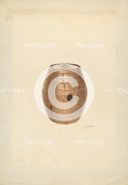 Stoneware Flask, c. 1940. Creator: V. L. Vance.
