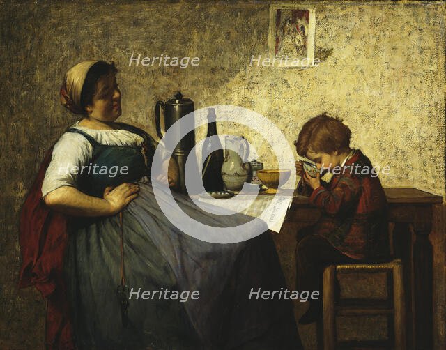 Maternal Joy, 1868. Creator: Adolf von Becker.