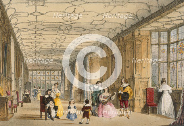 View of Long Hall at Haddon, Derbyshire, c1600. Creator: Joseph Nash (1809-78).