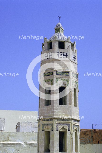 Minaret, Zakkak Madresa, Sousse, Tunisia. 