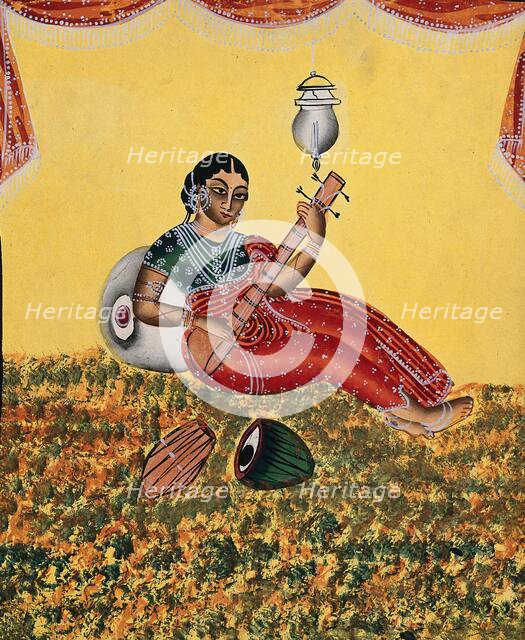 A courtesan playing a sitar, c1890. Creator: Unknown.