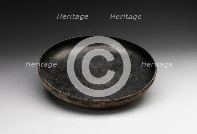 Blackware Plate with Fish Incised in Interior, 500/150 B.C. Creator: Unknown.