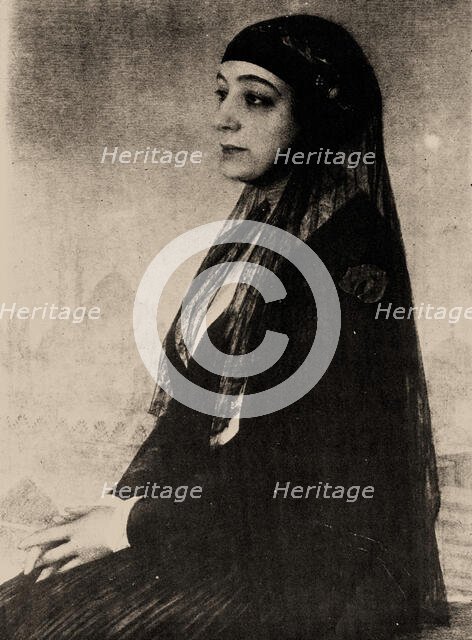 Portrait of Huda Sharawi (1879-1947). Creator: Unknown photographer.