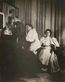 [Self-Portrait with Christine and Yvonne Lerolle], probably 1895-96. Creator: Edgar Degas.