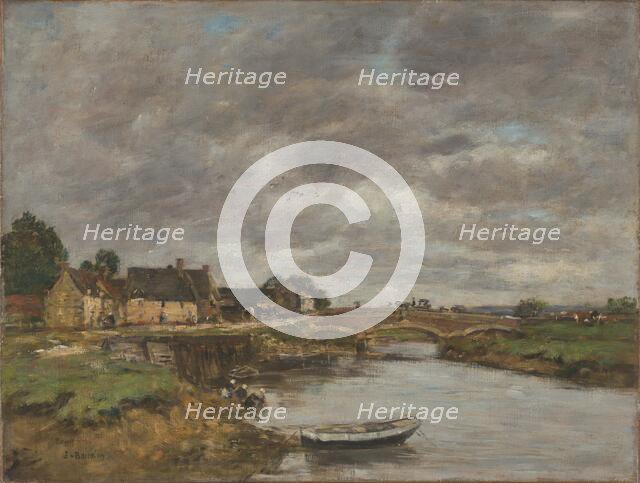 Trouville. An old bridge upon the Touques, c1890. Creator: Boudin, Eugène-Louis (1824-1898).