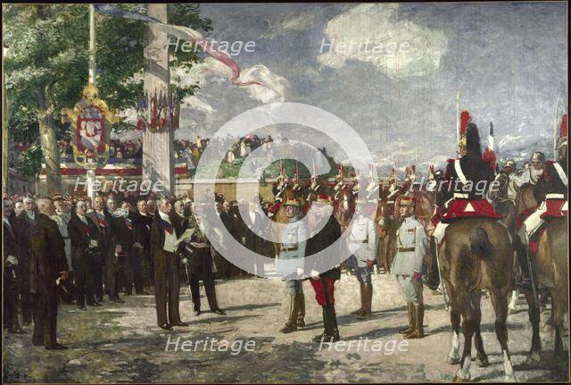 Reception at Porte Maillot of Marshals Foch and Joffre, July 14, 1919, 1923. Creator: Lucien Simon.