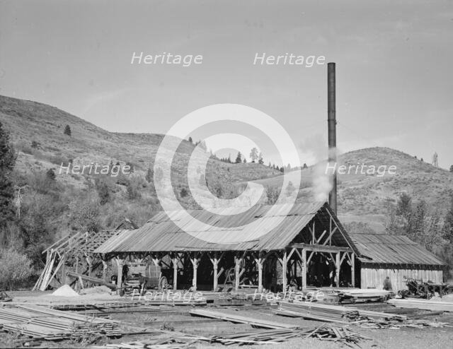 The sawmill, Ola self-help sawmill co-op, Gem County, Idaho, 1939. Creator: Dorothea Lange.
