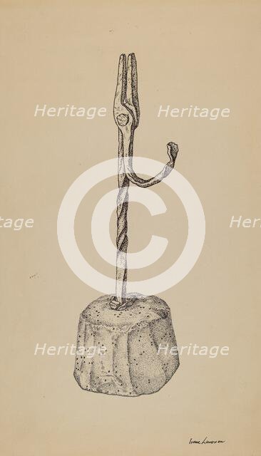 Rush Holder, c. 1939. Creator: Irene Lawson.