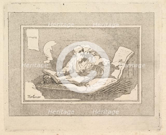 The Philosopher (Bearded Old Man Copying Book), 1783-87. Creator: Thomas Rowlandson.