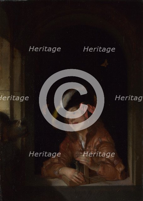 A Boy with a Mousetrap, 1678. Artist: Werff, Adriaen van der (1659-1722)