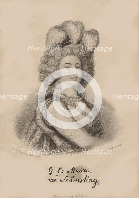 Portrait of the singer Madame Gertrud Elisabeth Mara (1749-1833), neé Schmeling, ca 1834. Creator: Anonymous.