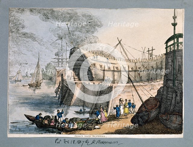Brunswick Dock, Blackwall, London, 1806. Artist: Thomas Rowlandson